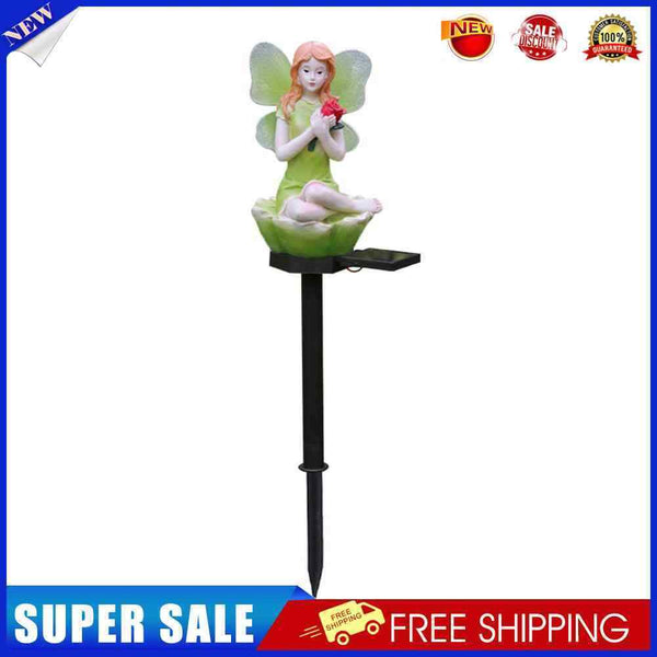 2*Solar Flower Fairy Light Outdoor Pixie Lawn Stake Lamp Garden Decor(Gree)