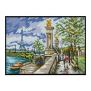 Full Embroidery Scene Printed Cross Stitch Cotton 2-Beach 14CT Needlework Kit