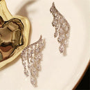 Stud Earrings Drop Dangle Rhinestone Ear Stud Ear Clip Angel Wings Earrings