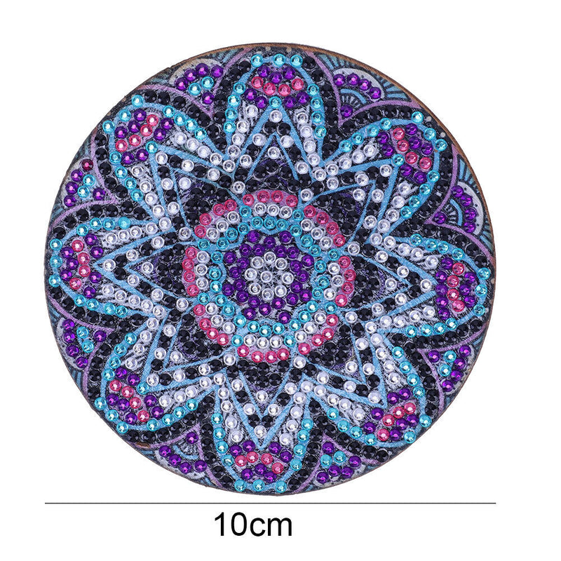 5D DIY Diamond Painting Mandala Wooden Round Coaster Cup Cushion (AA1058-8)