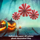 3pcs Halloween Bar Hanging Garland Bunting Round Paper Flower Banner Pull Flag