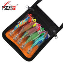 Jigs Luminous Lifelike Octopus Bait Wood Shrimp Lures Squid Hook Fishing Tackle