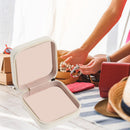 Jewelry Display Storage Box Travel Mini Portable Earrings Ring Case (White)