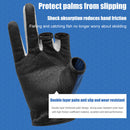 Fishing Gloves 3 Cut Fingers Waterproof Anti-Slip Sports Mittens (Blue) Newly