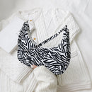 Fashion Animal Pattern Print Underarm Bag Women Casual Hobos Shape Small Purse