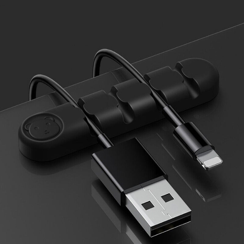 Cable Organizer Silicone USB Cable Winder Desktop Tidy Management Cable Holder