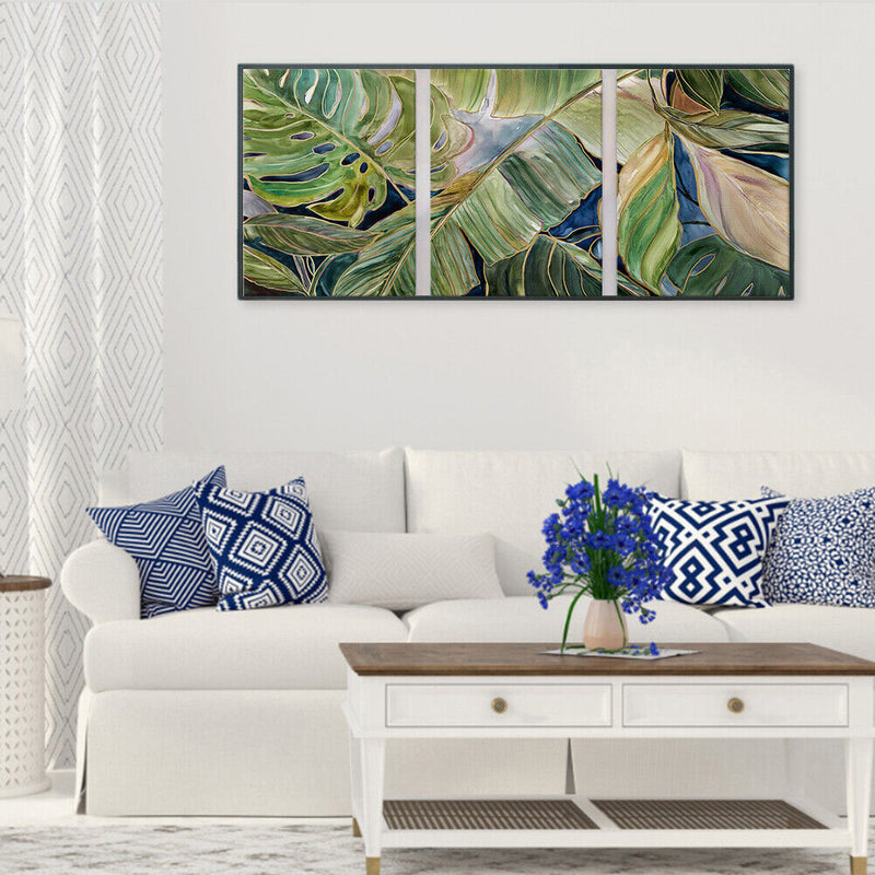 Leaf Oil Paint By Numbers Kits DIY Handpainted on Canvas Wall Art Picture Crafts