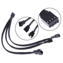 4-Pin PWM Fan Cable 1-3 Way Splitter Black Sleeves Extension Cable