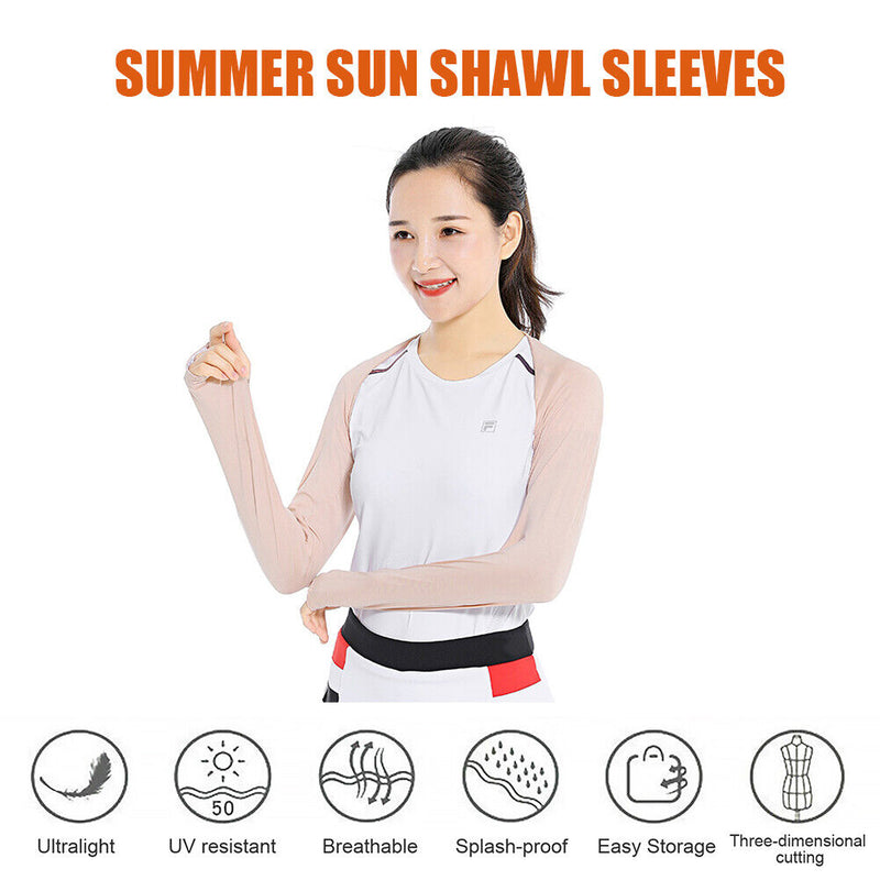 Cooling Shawl Arm Sleeve Breathable Ice Silk Anti UV for Running Cycling Hi