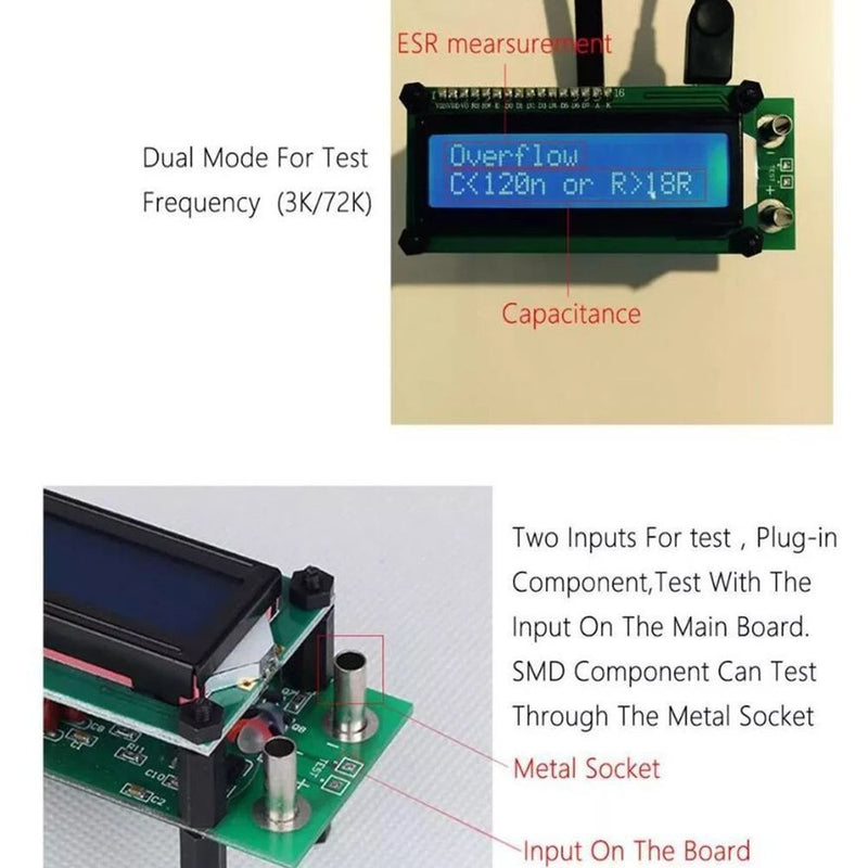 ESR Meter Capacitance Resistance SMD component Tester Inductance Tester