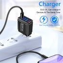 3.1A 4 USB Port Butterfly Illuminated Wall Charger Adapter (US Black)
