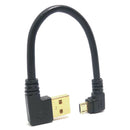 90degree Right Angle Micro USB to Left Angle USB A Sync Cabl Male Access Q9C5