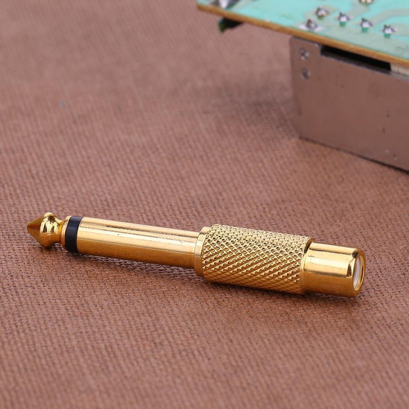 1pc 6.35mm 1/4 in Mono Male Pin to RCA Female Audio Adapter