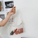 Retro Women Clear Shoulder Underarm Hobos Bag Pure Color Handbag (Clear 2)
