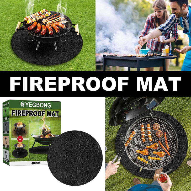 Fire Pit Mat - Fire Heat Resistant Pad for Under Grill Bonfires Grass Garden