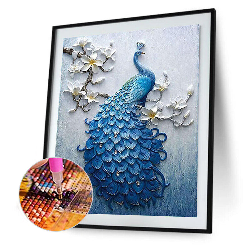 5D DIY Full Drill Diamond Painting Blue Peafowl Cross Stitch Embroidery Home Whale