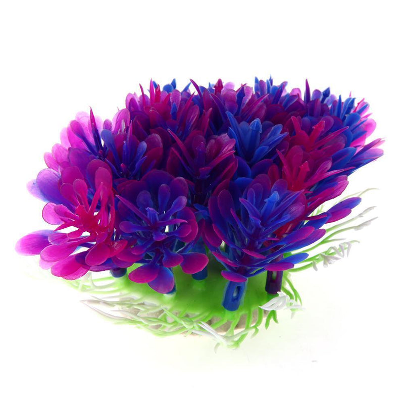 Aquarium Fish Tank Artificial Water Plant Ornaments Landscape Decor(Purple)