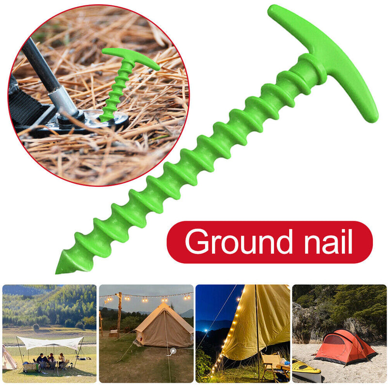 10pcs 14.5cm Camping Tent Ground Peg Nylon Canopy Awning Fixed Nail (Green)