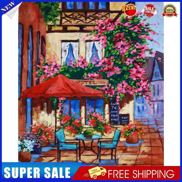 Street Corner Oil Paint By Numbers Kit DIY Acrylic Painting on Canvas Craft