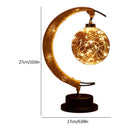 LED Moon Sepak Takraw Lamp Handmade Hemp Rope Wrought Iron Night Light Home