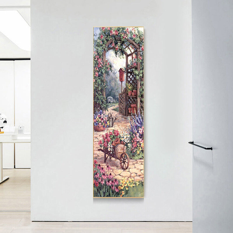 5D DIY Diamond Painting Garden Cart Full Round Drill Rhinestone Crafts 30x9