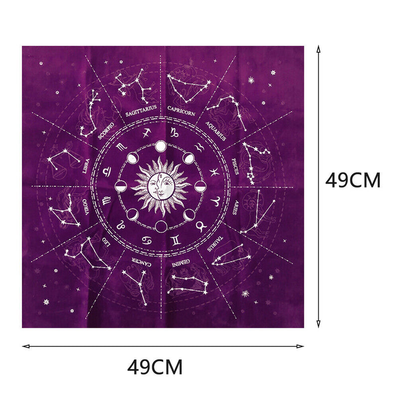 Tarot Card Tablecloth Velvet Divination Altar Cloth Astrology Card Pad 49*4