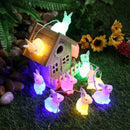 Easter Bunny String Lights 5 ft 10LED Rabbit Shaped Fairy Light (Colorful) Newly