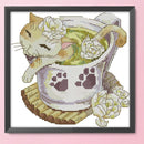 Flower Animal Cross Stitch 14CT Stamped Canvas DIY Embroidery Home Decoration