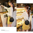 Lattice Pattern PU Leather Crossbody Bag Fashion Women Casual Mini Round Purse