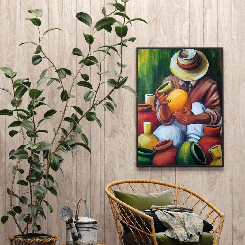 Making Ceramics Oil Paint By Numbers Kit DIY Handpainted on Canvas Wall Art