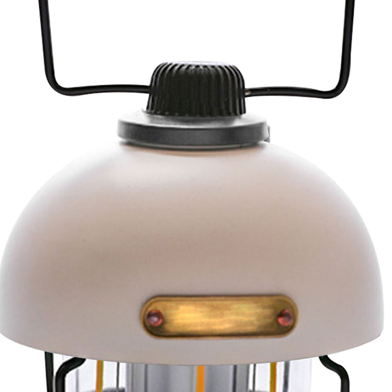 LED Camping Lantern Rechargeable Metal Grip Hanging Camping Lights (Beige)