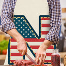 Flag N Print Apron Linen Waterproof Cooking Bibs Chefs Pinafore (68x55cm)