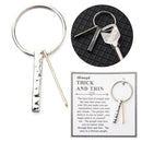 Keychain Inspirational Keychain Jewelry Gift Through Thick and Thin Keychain