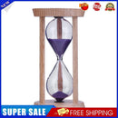 Wooden Sand Clock 3 Minutes Hourglass Sandglass Toothbrush Timer(Purple)