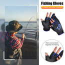 3-Finger Cut Unisex Arrow Fishing Gloves Non-Slip Angling Gloves (Blue) Newly