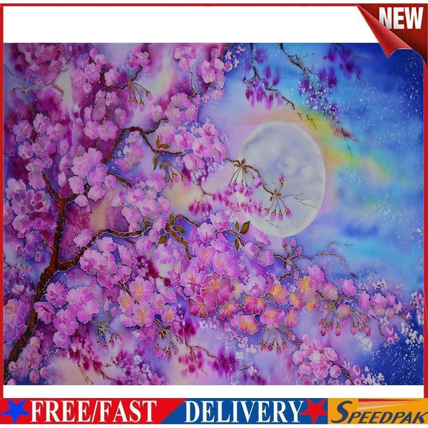 Night Cherry Blossom Oil Paint By Numbers Kits Drawing DIY Picture (M971) #F