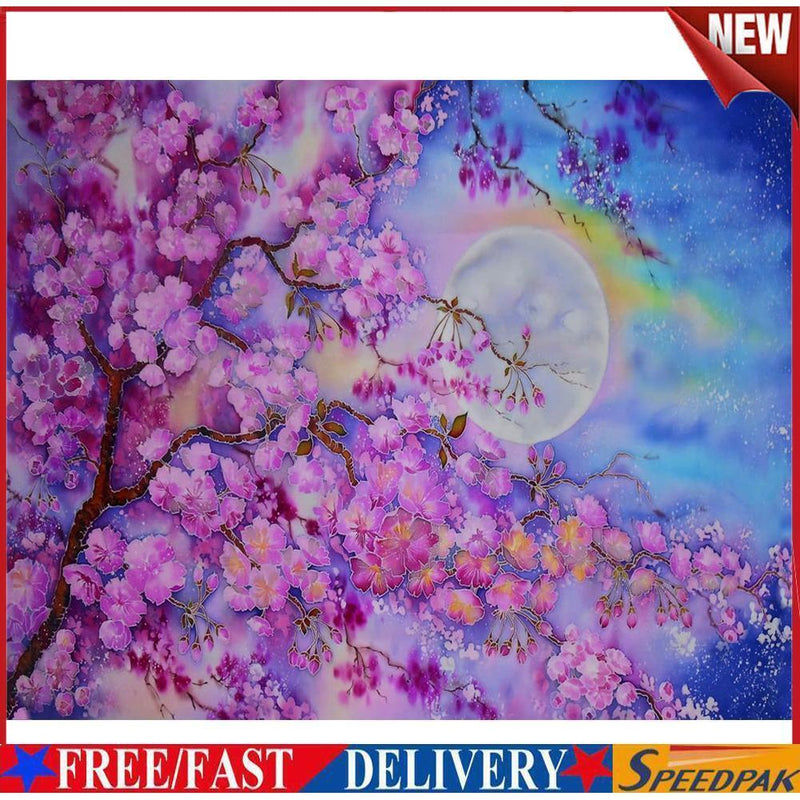 Night Cherry Blossom Oil Paint By Numbers Kits Drawing DIY Picture (M971)