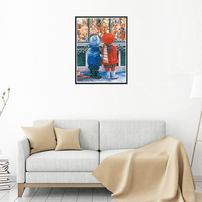 5D Diamond Embroidery Painting DIY Christmas Snowing Street Cross Stitch