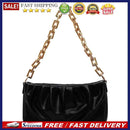 Women Chain Evening Clutch Pleated Solid Shoulder Handbag Party Elegant Totes