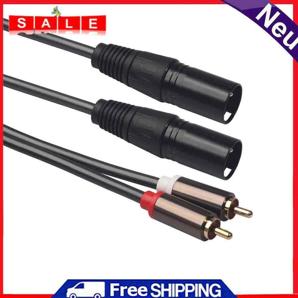 1.5m/4.9ft Dual XLR Male to Dual RCA Male Audio Microphone Cable Adapter Wire