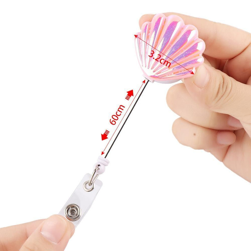 Exhibition Chest Cards Key Ring Lanyards Badge Holder Retractable Shell Shape