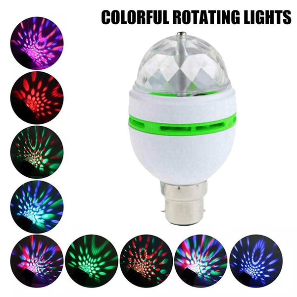 LED Rotating Disco Light Bulb RGB Projector Multi Colour Bayonet Lamp Party#