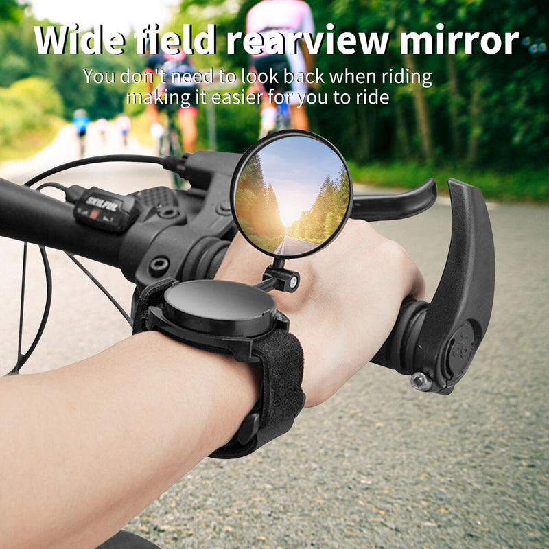 Bicycle Rear View Mirror with Wrist Strap Adjustable Arm Protection Wrist Newly