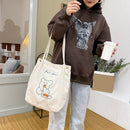Fashion Shoulder Handbag for Women Bear Print Corduroy Top-handle Bag Satchel