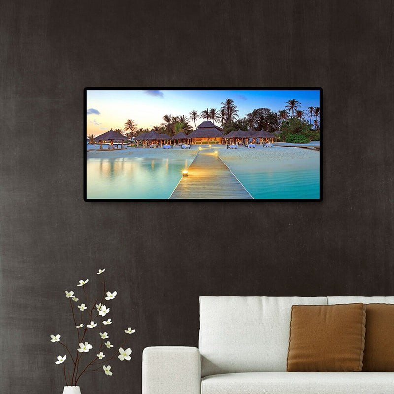 Beach Villa DIY 5D Full Round Diamond Painting Rhinestone Canvas Wall Art C