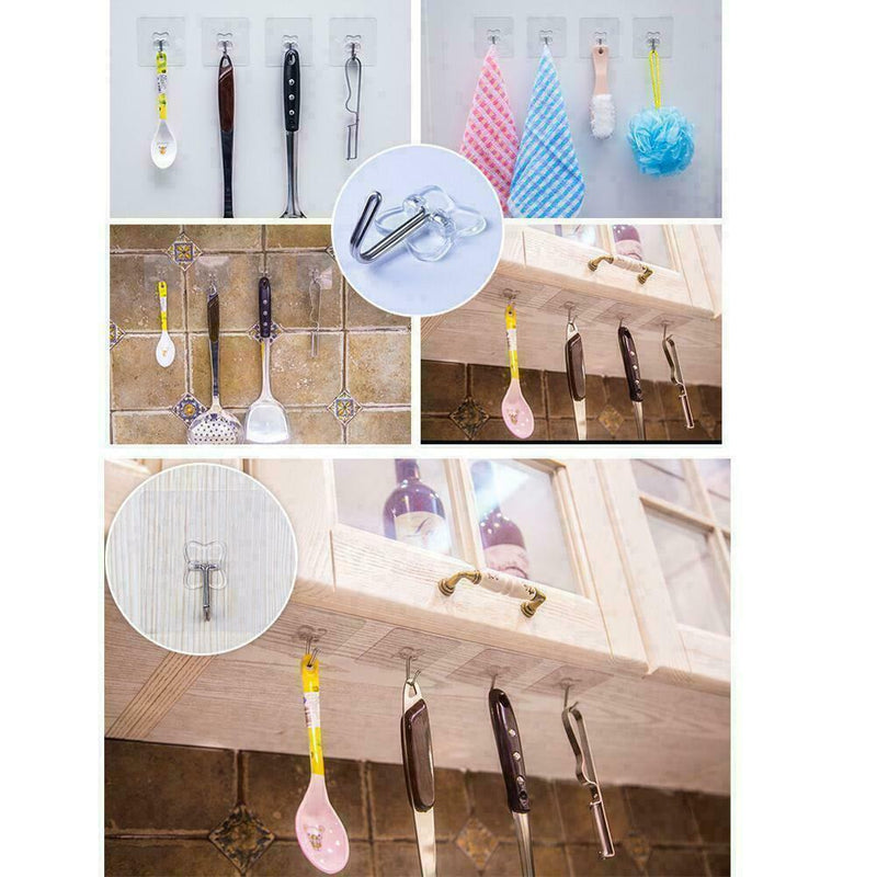 Transparent Strong Suction Wall Hooks Home Sucker Hanger To M3Q7 Easy B7M1