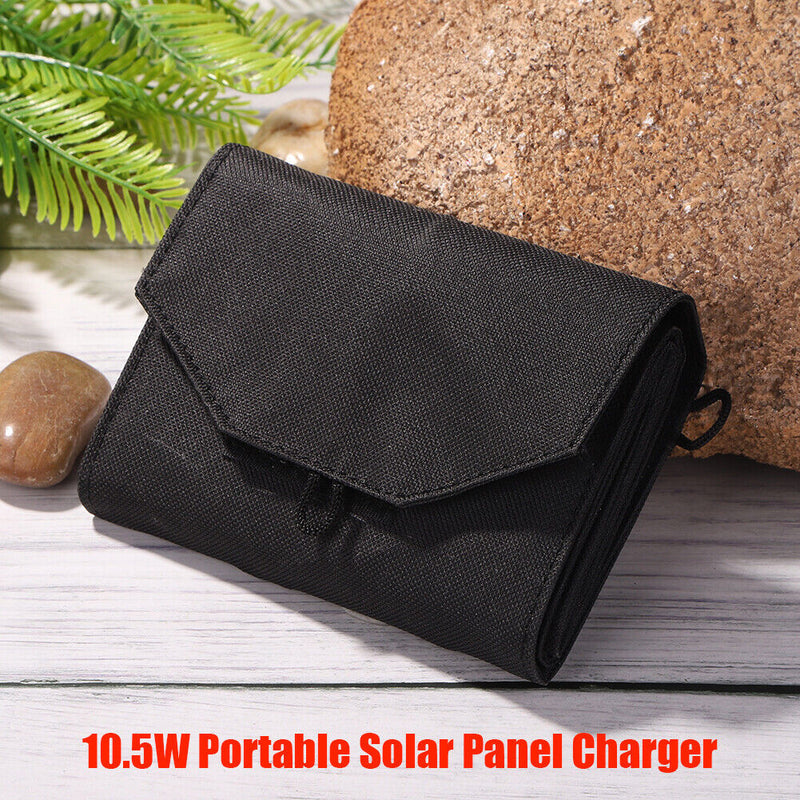 Foldable 10.5W USB Solar Panel Charger Outdoor Mobile Power Battery Chargin