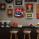Sexy Car Lady Metal Tin Sign for Bar Pub Decorative Iron Painting Shield Shape