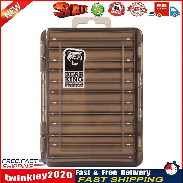 Double-Sided Fishing Lure Transparent Fishing Tackle Box Hook Case (Black) Newly