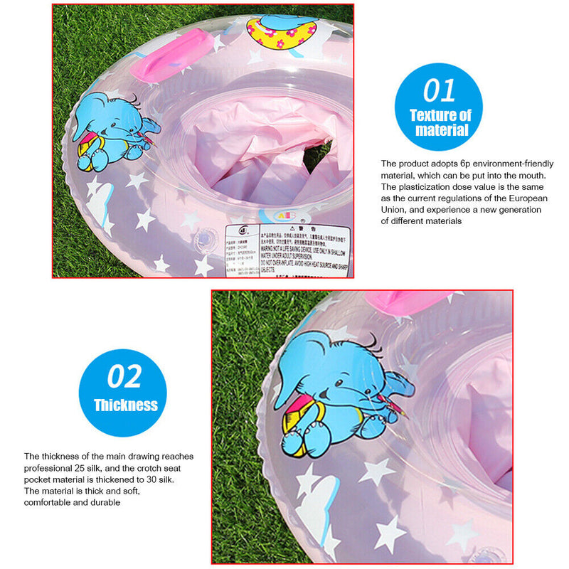 Baby Inflatable Swimming Rings Seat Kids Infant Floating Swim Circle (Pink)